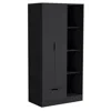 Depot E-shop Toccoa Armoire With 1-drawer And 4-tier Open Shelves, Black