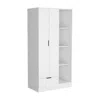 Depot E-shop Toccoa Armoire With 1-drawer And 4-tier Open Shelves, White