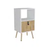 DEPOT E-SHOP TOKA TALL NIGHTSTAND WITH DRAWER AND FUNCTIONAL STORAGE
