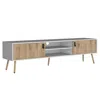 Depot E-shop Toka Tv Rack With 2 Hinged Doors And Central Shelves