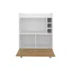 Depot E-shop Topton Bar Cabinet, 1 Door, 4 Shelves, White / Natural Oak In White
