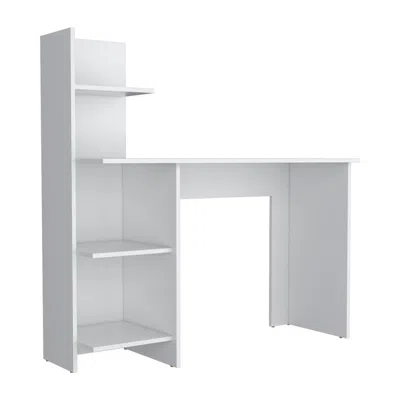 Depot E-shop Toronto 120 Writing Desk, Four Shelves, White -office