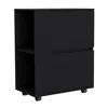 Depot E-shop Tully Bar Cart Two Pull-down Door Cabinets And Two Open Shelves,black