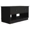 Shop Depot E-shop Uranus Storage Bench-two Drawers, Two Open Shelves-black, For Bedroom
