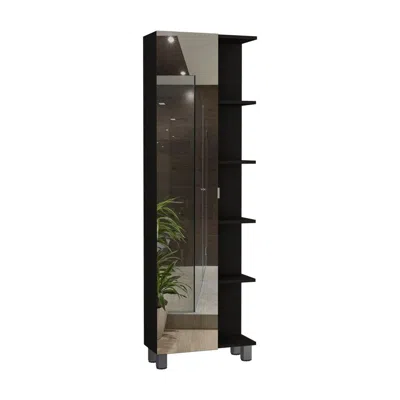 Depot E-shop Venus Mirror Linen Cabinet In Brown
