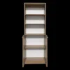 Depot E-shop Vinton 2-door Bookcase With Upper Shelves, Natural Oak / White In Neutral