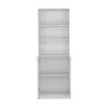 Depot E-shop Vinton 2-door Bookcase With Upper Shelves, White -office In Gray