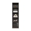 Depot E-shop Vinton Xs Bookcase Compact Bookshelf, Dark Walnut / Black Wengue In Black