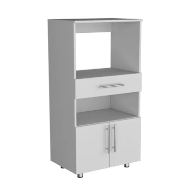 Depot E-shop Wales Kitchen Pantry With 2 Shelves And 2 Doors, White -kitchen In Blue