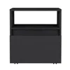 Depot E-shop Wasilla Nightstand With Open Shelf, 1 Drawer And Casters, Black