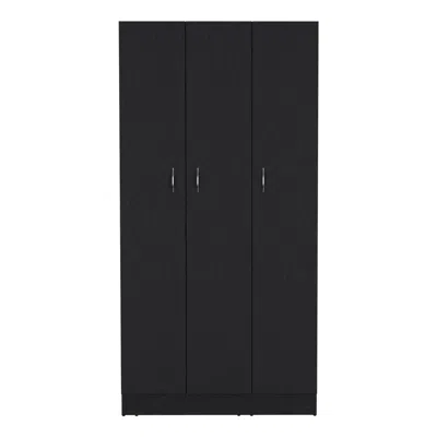 Depot E-shop Westbury Wardrobe Armoire With 3-doors And 2-inner Drawers, Black