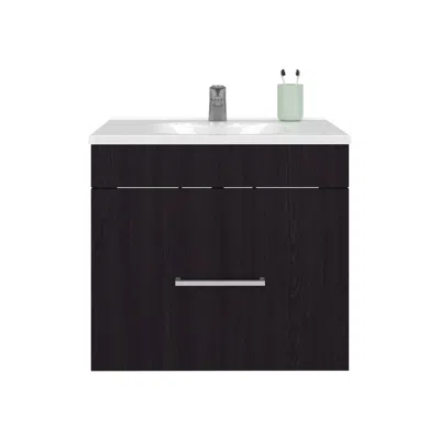 Depot E-shop Wixom Bathroom Vanity, 1 Drawer, Black Wengue