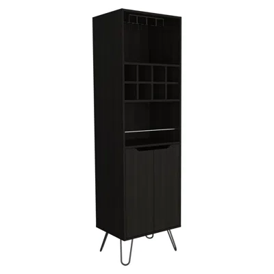 Depot E-shop Zamna H Bar Cabinet-black Wengue