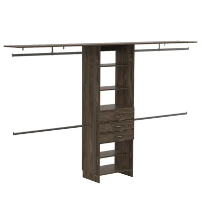 Depot E-shop Zamora 69"w - 118"w Closet System Dark Walnut In Brown