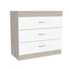 Depot E-shop Zurich Three-drawers Dresser-light Grey/white