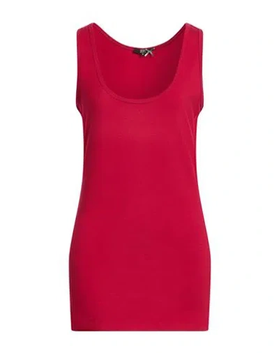 Dept Woman Tank Top Garnet Size S Cotton, Elastane In Red