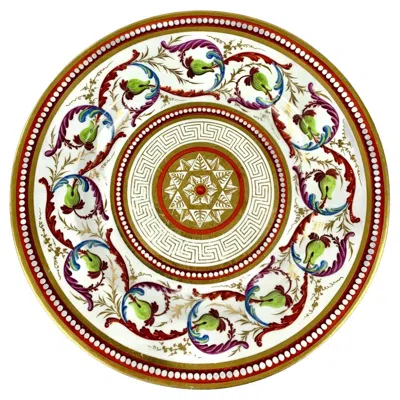Pre-owned Derby Antique  Neoclassical Porcelain Plate Greek Key Circa 1810 In Sand