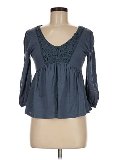 Pre-owned Derek Heart 3/4 Sleeve Blouse In Blue