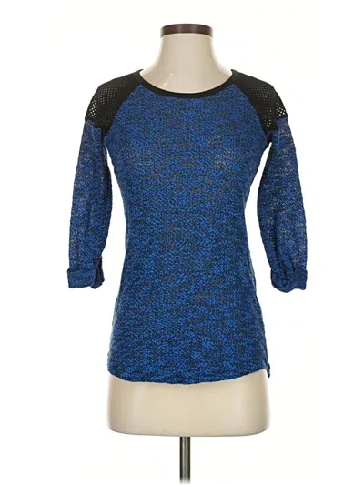 Pre-owned Derek Heart 3/4 Sleeve T-shirt In Blue