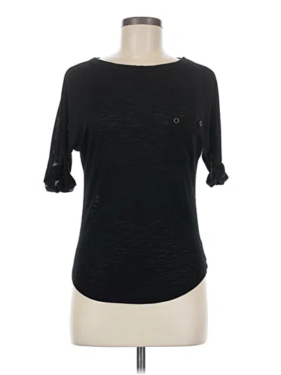 Pre-owned Derek Heart 3/4 Sleeve Top Black Boatneck Tops