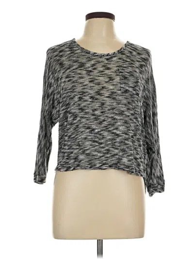 Pre-owned Derek Heart 3/4 Sleeve Top Gray Boatneck Tops