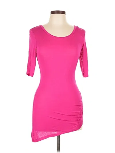 Pre-owned Derek Heart 3/4 Sleeve Top Pink Scoop Neck Tops