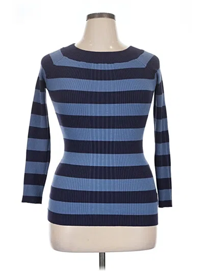 Pre-owned Derek Heart 3/4 Sleeve T-shirt In Blue
