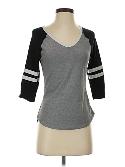 Pre-owned Derek Heart 3/4 Sleeve T-shirt In Gray