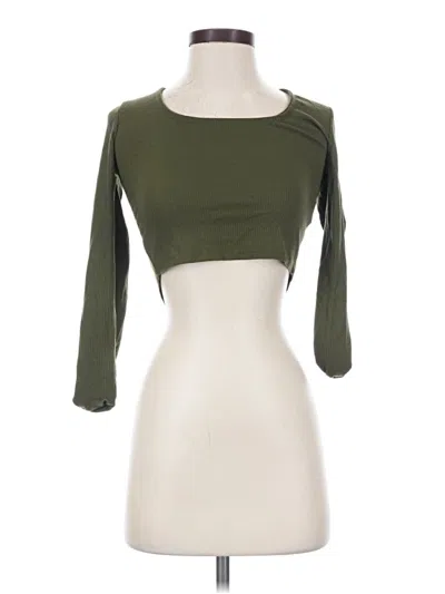 Pre-owned Derek Heart 3/4 Sleeve T-shirt In Green
