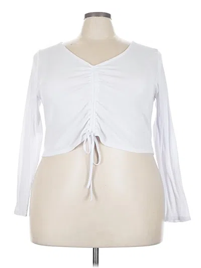 Pre-owned Derek Heart 3/4 Sleeve T-shirt In White
