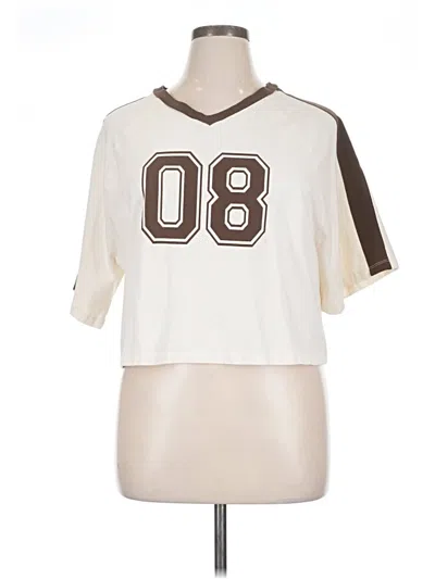 Pre-owned Derek Heart 3/4 Sleeve T-shirt In White