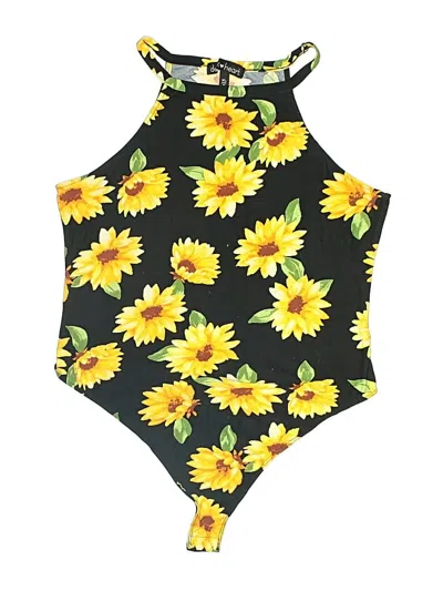 Pre-owned Derek Heart Bodysuit In Yellow