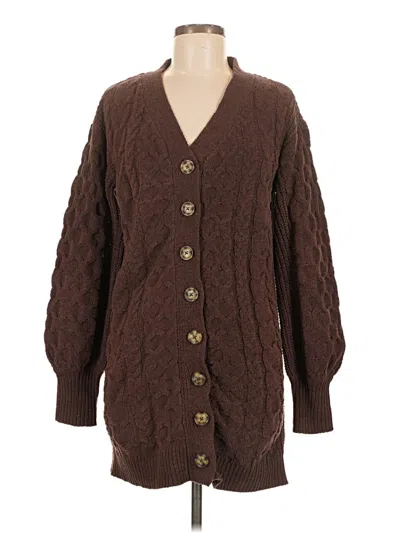 Pre-owned Derek Heart Cardigan Sweater In Brown