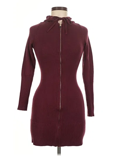 Pre-owned Derek Heart Cardigan Sweater In Burgundy