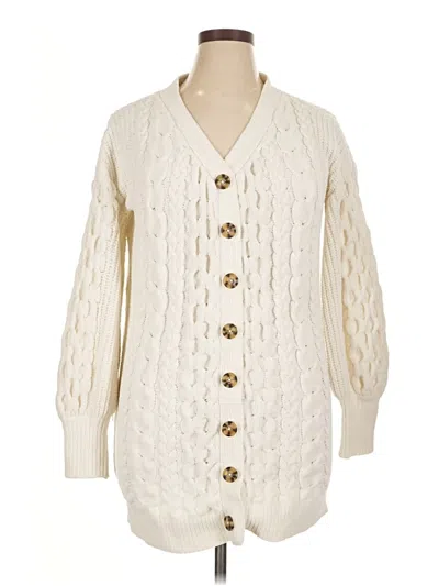 Pre-owned Derek Heart Cardigan Sweater In White