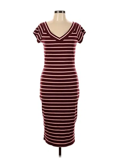 Pre-owned Derek Heart Casual Dress In Burgundy