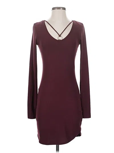 Pre-owned Derek Heart Casual Dress In Burgundy