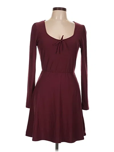 Pre-owned Derek Heart Casual Dress In Burgundy