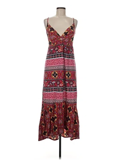 Pre-owned Derek Heart Casual Dress In Burgundy