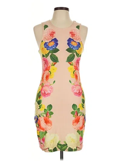 Pre-owned Derek Heart Cocktail Dress In Tan