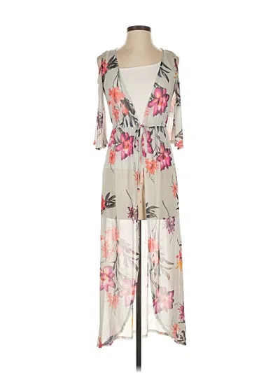 Pre-owned Derek Heart Kimono In Gray