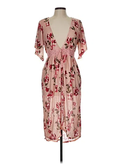 Pre-owned Derek Heart Kimono In Pink
