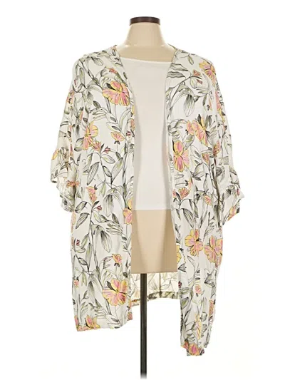 Pre-owned Derek Heart Kimono In White