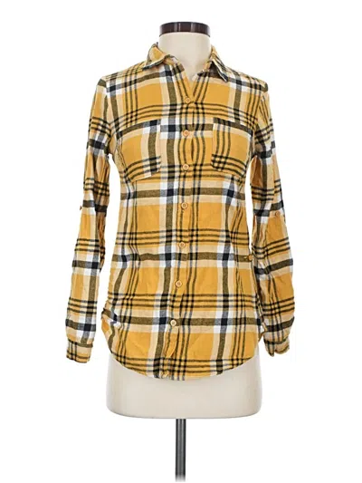 Pre-owned Derek Heart Long Sleeve Blouse In Yellow