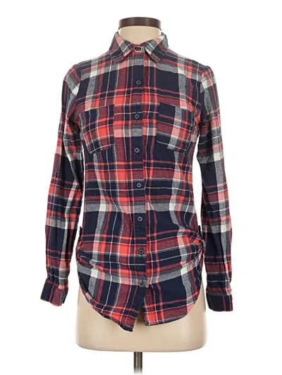 Pre-owned Derek Heart Long Sleeve Button Down Shirt In Red
