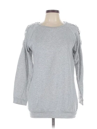 Pre-owned Derek Heart Long Sleeve T-shirt In Gray