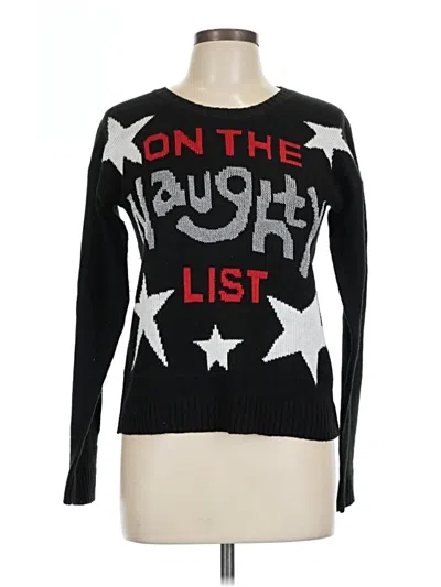 Pre-owned Derek Heart Long Sleeve Top Black Boatneck Tops