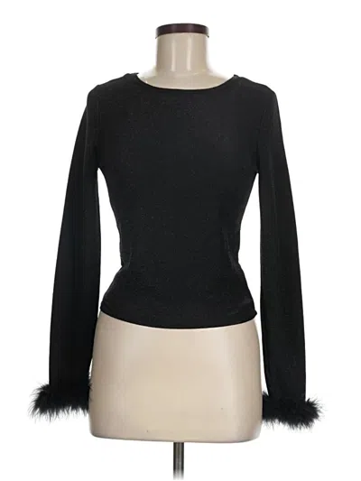 Pre-owned Derek Heart Long Sleeve Top Black Boatneck Tops