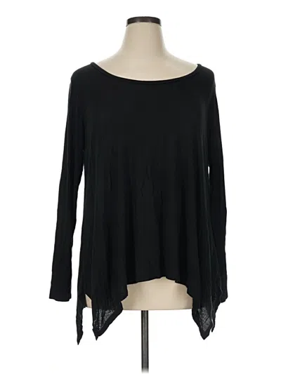 Pre-owned Derek Heart Long Sleeve Top Black Boatneck Tops