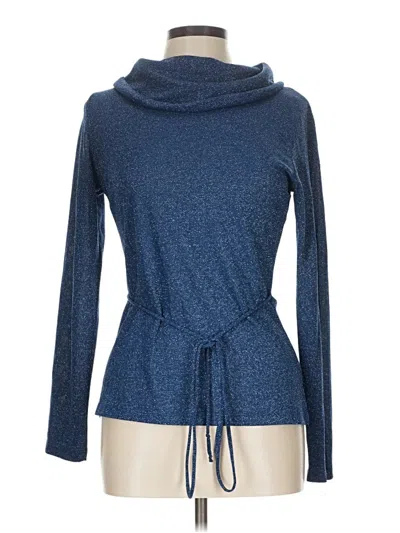 Pre-owned Derek Heart Long Sleeve Top Blue Cowl Neck Tops